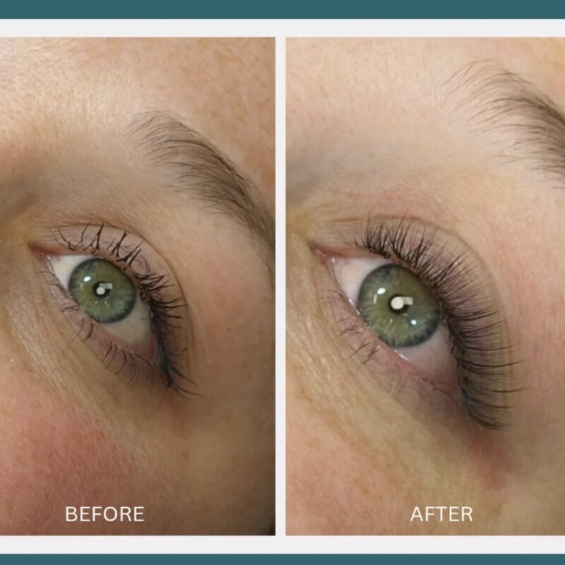 Before and after lash transformation
